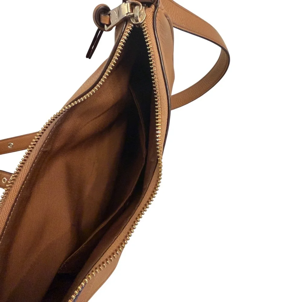 Coach Ellie File Bag Light Saddle Tan Pebbled Leather Crossbody C1648